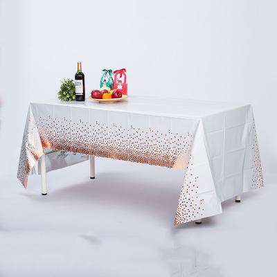 Rectangle CPP White Disposable Tablecloths 8ft Disposable Table Covers