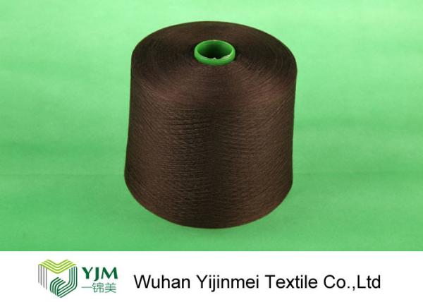 High Strength Strong Dyed Polyester Yarn , Bright Core Spun Yarn On Plastic Cone