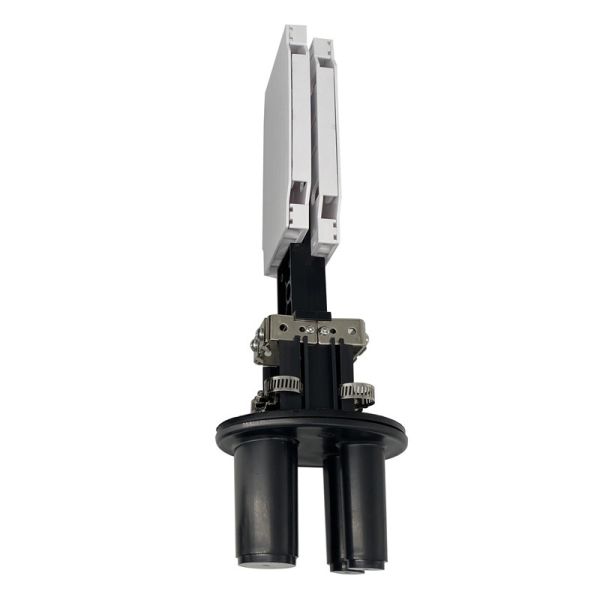 Boîtier d'épissure de fibre optique en dôme étanche IP68 1 entrée 2 sorties, capacité de 48 fibres, pour applications aériennes et souterraines