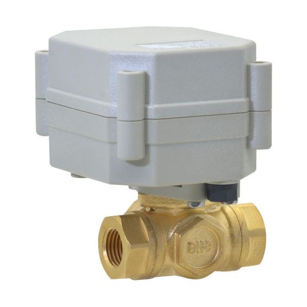 HOT DC 24V AC 230V Mini Thread 3-Way 1/2in-4in Brass Motorized Electric Ball Valves Water Gas Low Temp OEM Customized
