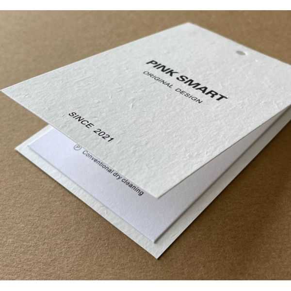 Gelebor ISO9001 Clothing Tag Label Embossing Clothes Hang Tag Ivory White