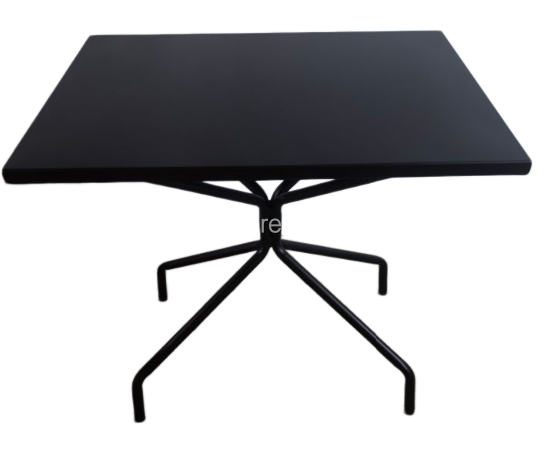 31inch Solid Rectangular  All-Weather Aluminum Outdoor Table with Geometric Leg Design for Hotel Resort