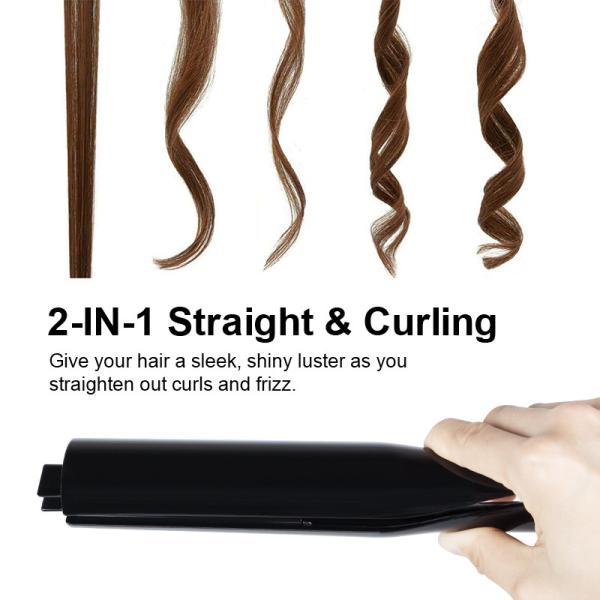 110-240V Anion Hair Straightener Curling Iron 2 In 1 2.5m 360 Degree Swivel