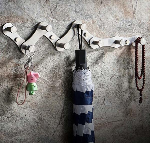Expandable Foldable Stainless Steel Robe Hooks With Mirror Polishing Finish