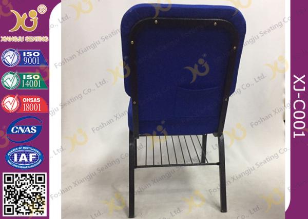Padded Hotel Seating Metal Stackable Church Hall Chairs With Logo / Interlock