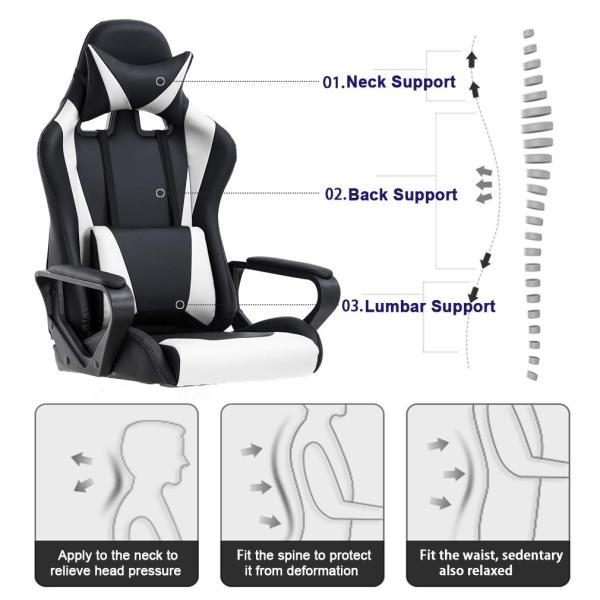 Back Computer Racing Chair for Women Men 31 Pounds Item Weight Nylon Frame Material