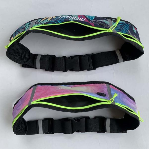 Florescence Sports Waist Bag Making Accessories PU/PVC With Three Zipper Pocket