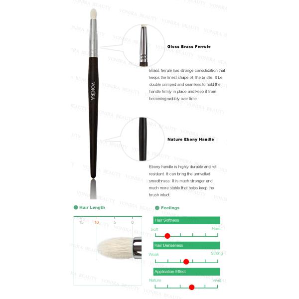 Small Eye Blending Crease Brush With Luxury XGF Goat Hair And Nature Ebony Handle