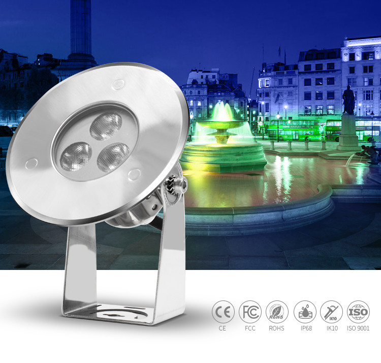 Цвет 5W Muti привел подводные света фонтана, привел света DMX512 24V бассейна Inground