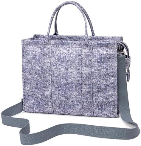 CANVAS TOTE BAG FOR WOMEN FASHION HANDBAGS SHOULDER BAG WITH ZIPPER CROSSBODY PURSE FOR WORK TRAVEL