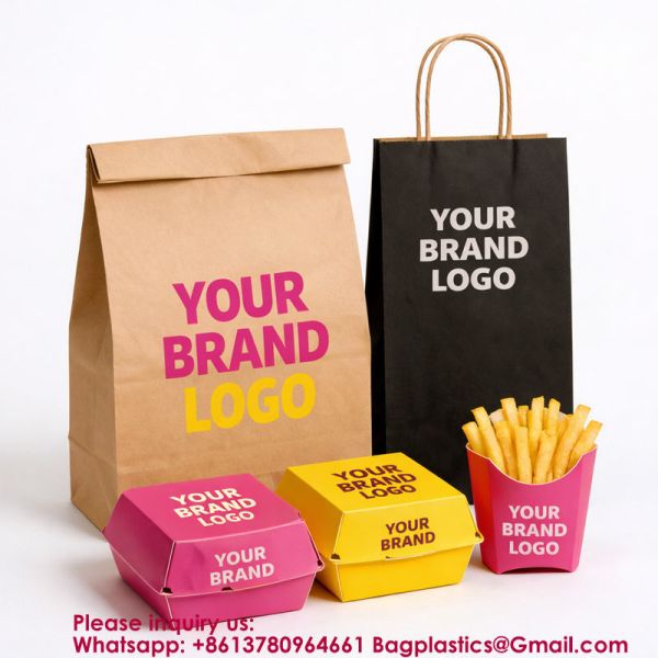 ECO Friendly Fried Chicken Burger With Container French For Custom Fries Take Away Custom Logo To Go Fast Food Packaging Boxes Boat Box Snack Paper Food Tray Kraft Paper Lunch Box