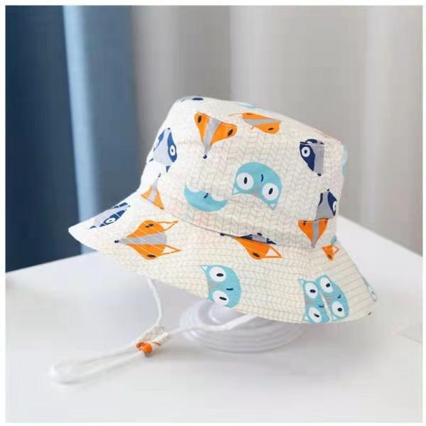 2022 Summer Plain Dyed Panama Children Cotton Cartoon Bucket Hat for Boys and Girls