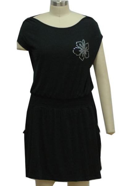T Shirt Type Printed Women'S Casual Dresses / Casual Sporty Dresses Smocking Waistband