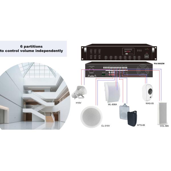 6 Inch 10W/5W Indoor Wall Loudspeaker ABS Enclosure Metal Grille