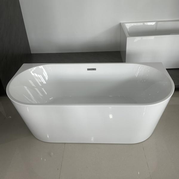 Wall Side Pure Acrylic Freestanding Bathtub Narrow Rim Border Initial Payment Within 1