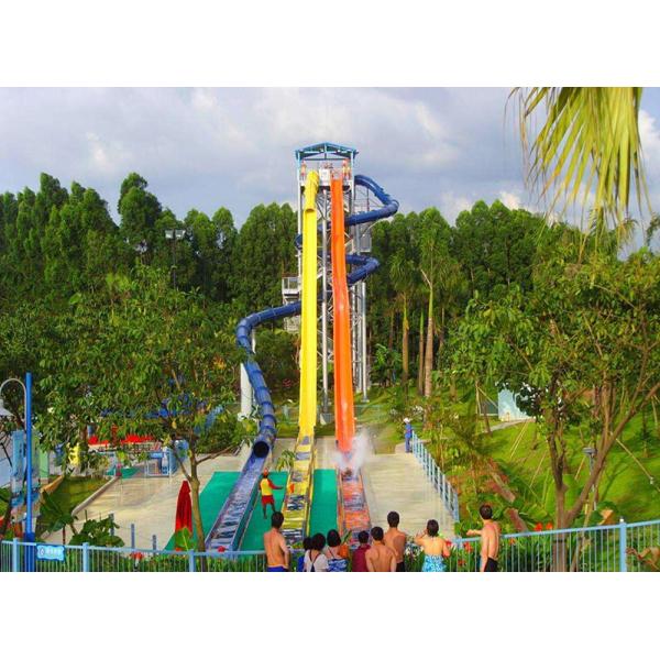 Stimulating Fiberglass Water Park Slide / High Speed Water Play Equipment For Adults