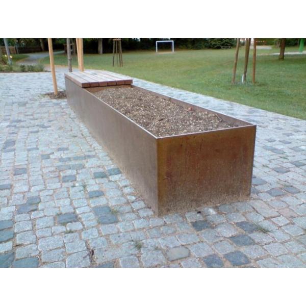 На открытом воздухе благоустраивая Суд плантатора Corten ринва металла прямоугольный стальной