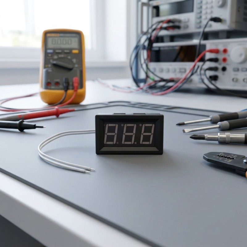 0.56-Inch LED Digital Voltmeter Two-Wire DC4.5V-30.0V Range Reverse Connection Protection IP65 Rated Accuracy Class 2.5
