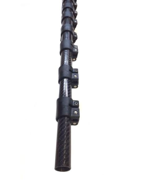 Length 3.75m Carbon Fiber Telescopic Pole Windows Cleaning Waterfed Pole
