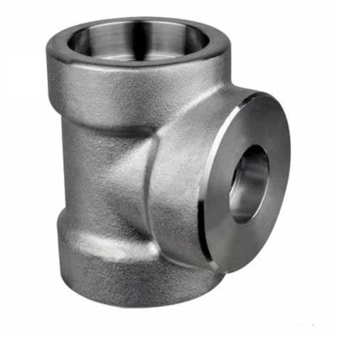 Ansi B16.11 Stainless Steel Pipe Fittings Tee Sandblasting Surface OEM