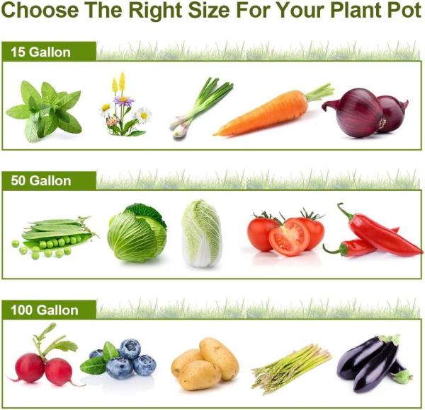 Garden Planter, Fabric Grow Beds Divided Grids, Planting Bags with Drainage Holes, PE Planter Pots for Tomatoes