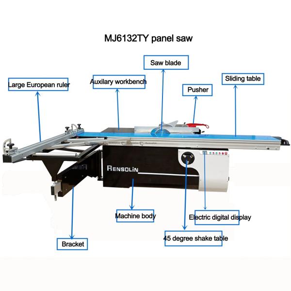 Woodworking Sliding Saw Machine 0.75kw 60mm Panel Saw Table