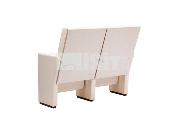 Plywood Outer Back White Padded Church Chairs Steel Structure
