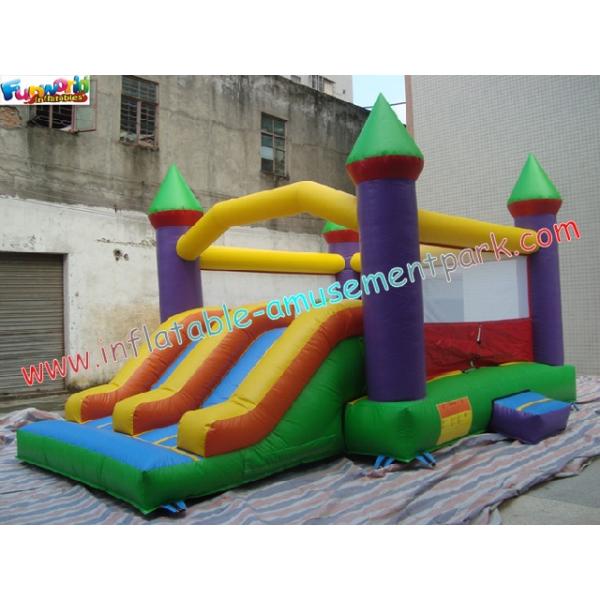 Commercial Inflatable Bouncer Slide , Rocket Theme Castle Combo