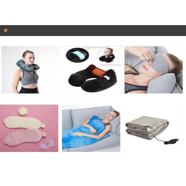 Portable Memory Foam Air Pump Airplane Travel Heated Neck Cushion