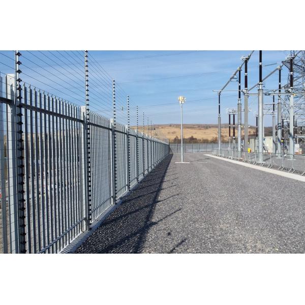 Hot Dip Galvanised Palisade Steel Fence W Profile Triple Pointed Top Security