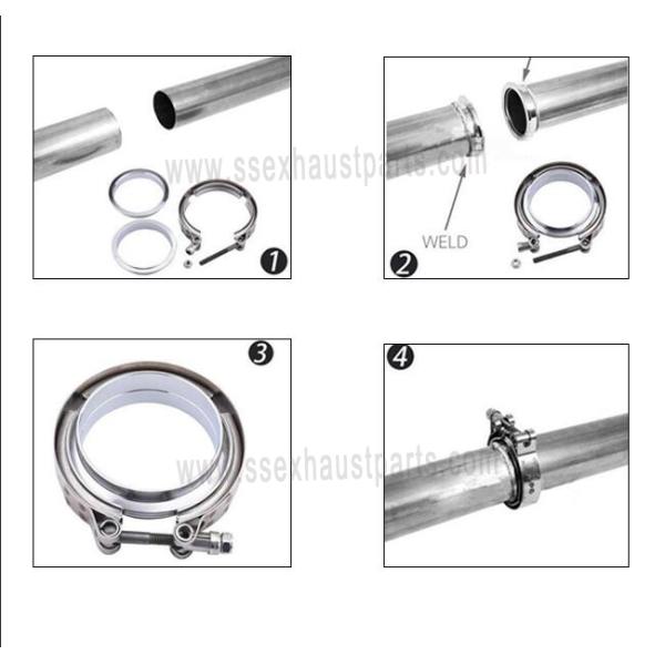 Quick Release Grooved 6 Inch Stainless Steel Exhaust Clamps