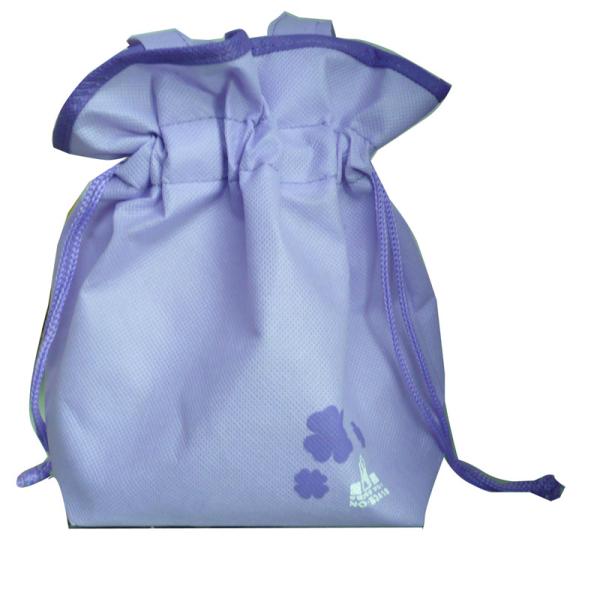 Red / Black / Purple 75g Non Woven Drawstring Bag, Recycled Fabric Carry Bag