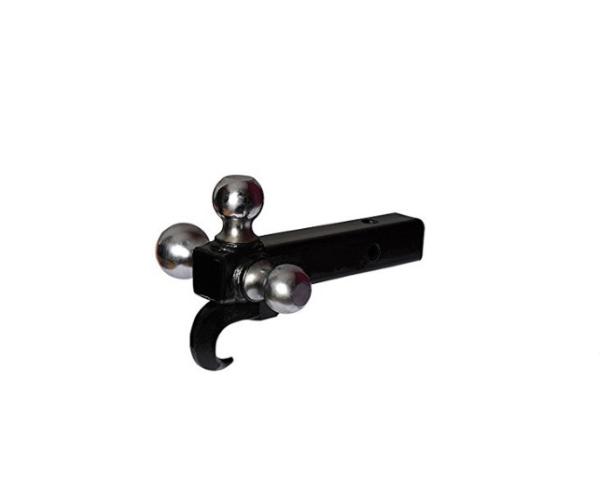 Trailer Ball Receiver / Tri Ball Hitch With Hook For 2 Hitch Trailer Receivers Mounts