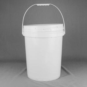 20L White Empty Plastic Bucket with Lid