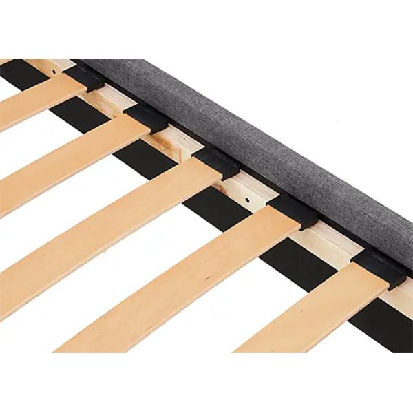 Classic Upholstered Sleigh Bed Frame With Vertical Stitching Design