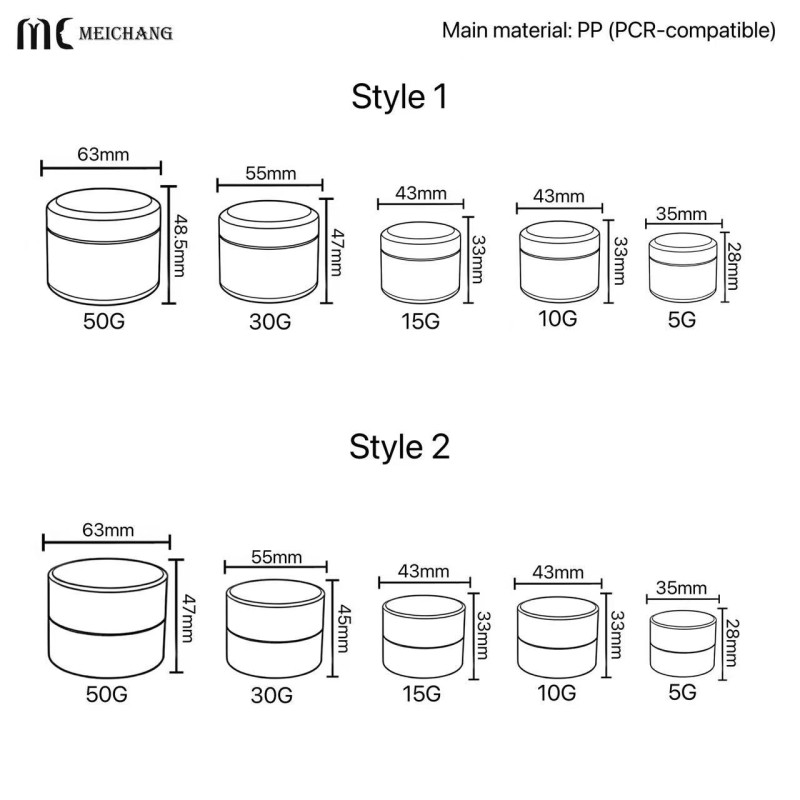 5G 10G 15G 30G 50G Custom PCR Electroplated double layer Cream Jar Dopamine Color Cosmetic Packaging for Skincare Brands(MC-P-556)