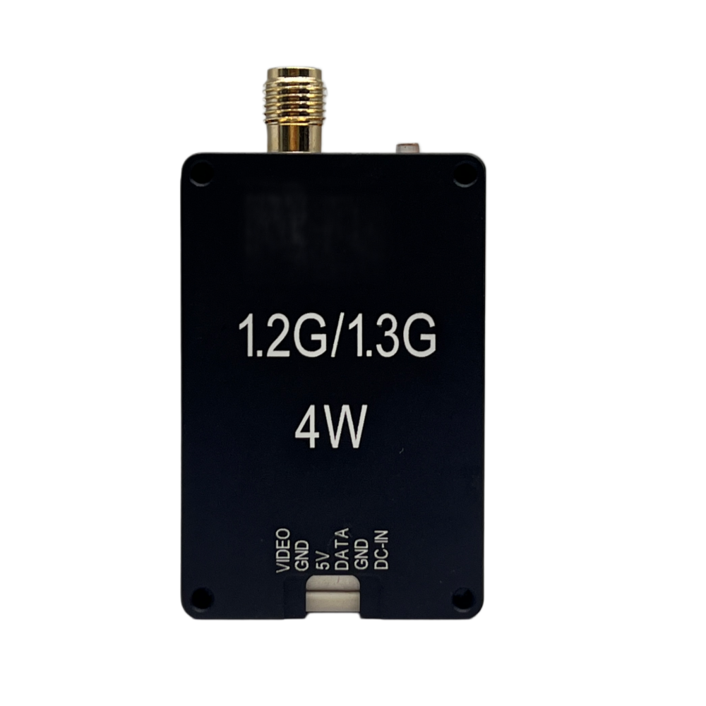 Kimpok AirLink AL1304 1.2GHz/1.3GHz 4WFPV Video Transmitter Wireless Data Transmission Module 1.2GHz 4W High Power Long Distance Signal Sender with Compact
