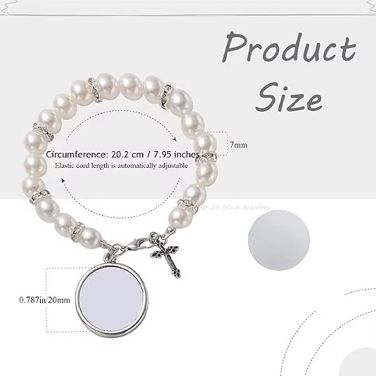 Colored Sublimation Blank Catholic Rosary Beads Bracelet Blank For DIY Jewelry Making