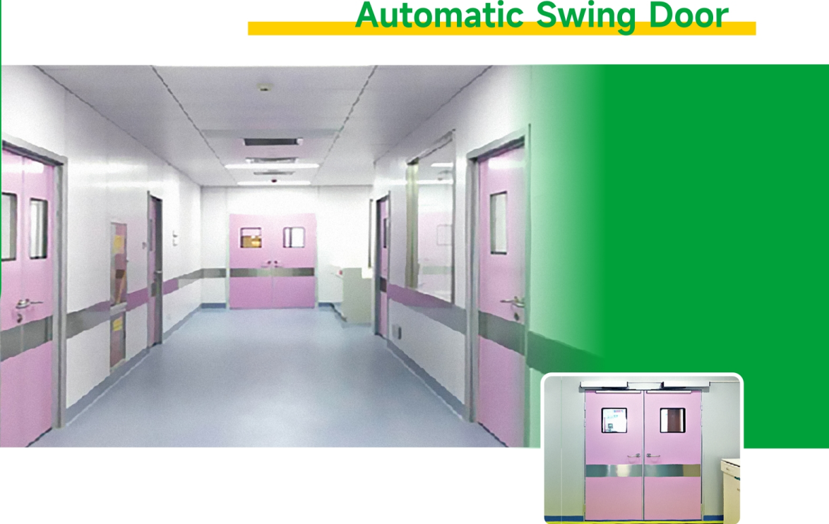 Stainless Steel or Glass Hospital Door with Manual or Automatic Operation and Fire Prevention for Operating Theater