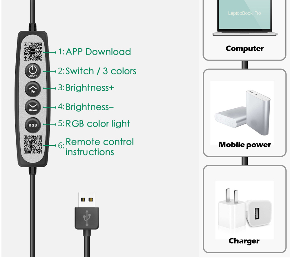 ПРИЛОЖЕНИЕ лампы стола кольца света СИД 5W умное WiFi/управление удаленных/переключателя