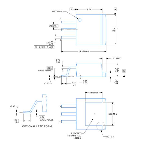LM1085ISX-3.3 3.3V 3A régulateur de tension LDO avec 1.5V abandon ± 2% précision courant/limite thermique TO-263 Package -40°C à +125°C pour les applications industrielles et commutateur