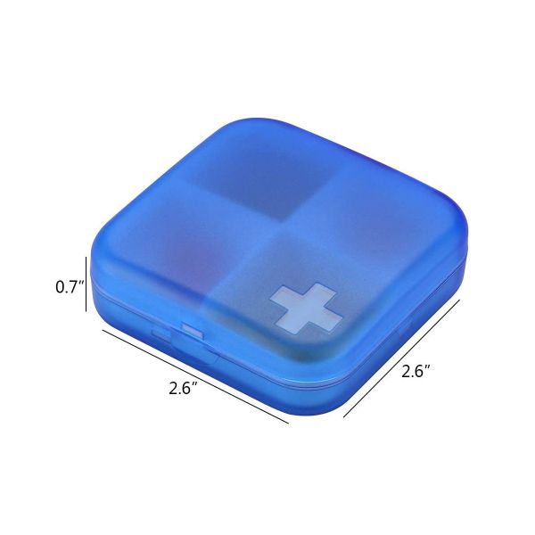Portable Travel Pill Organizer Case for Pocket or Purse Cute Small Daily Pill Box BPA Free Plastic Medicine Vitamin Holder Container