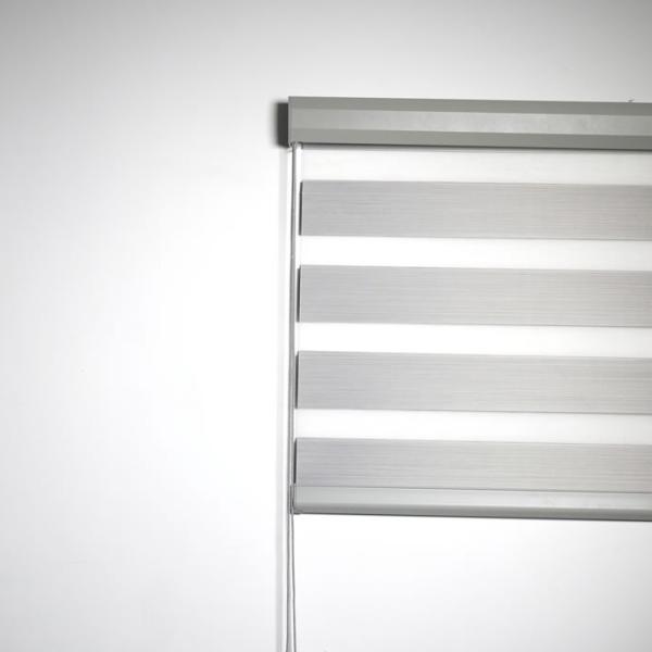 Dark Gray Light Control Zebra Roller Curtains For Windows