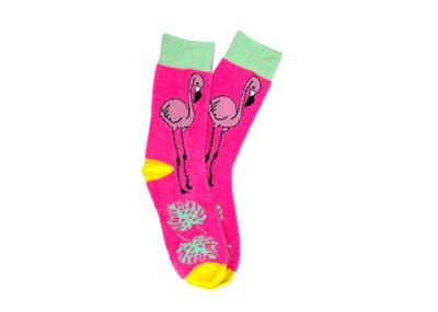 Neon Pink Flamingo Womens Fancy Socks Women Feather Yarn Soft Socks