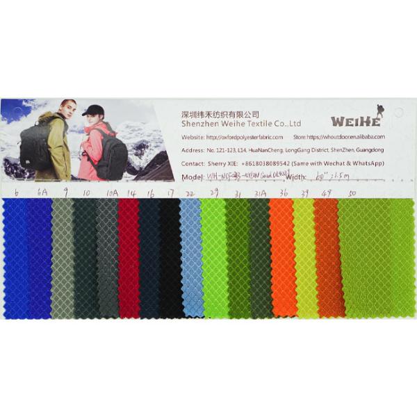 100% Nylon Fabric 3D Diamond-Shaped Pattern Nylon Woven Backpack Plain Durable Cloth