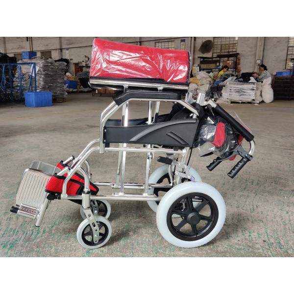 Compact Lightweight Aluminum Manual Wheelchair With Solid Rear Wheel