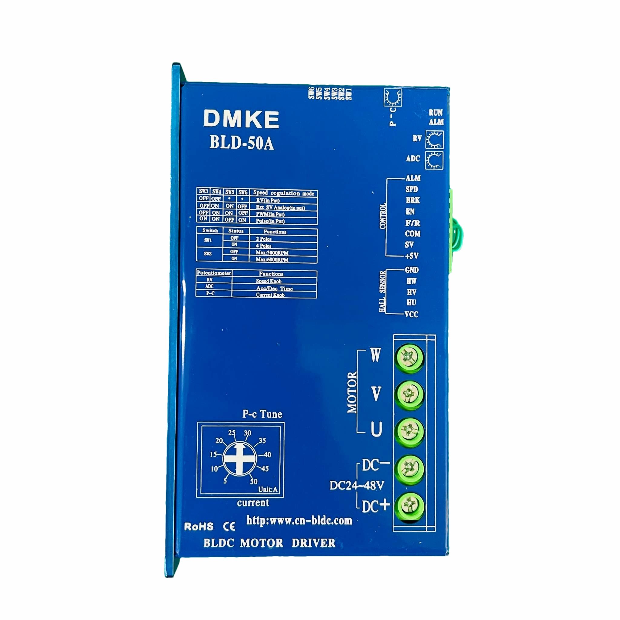 скорости мотора dC мотора 24v-48v 8000rpm BLDC 750w водитель безщеточной регулируемый