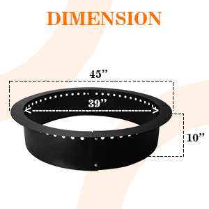 Inserto de pozo de fuego sin humo de acero de 45