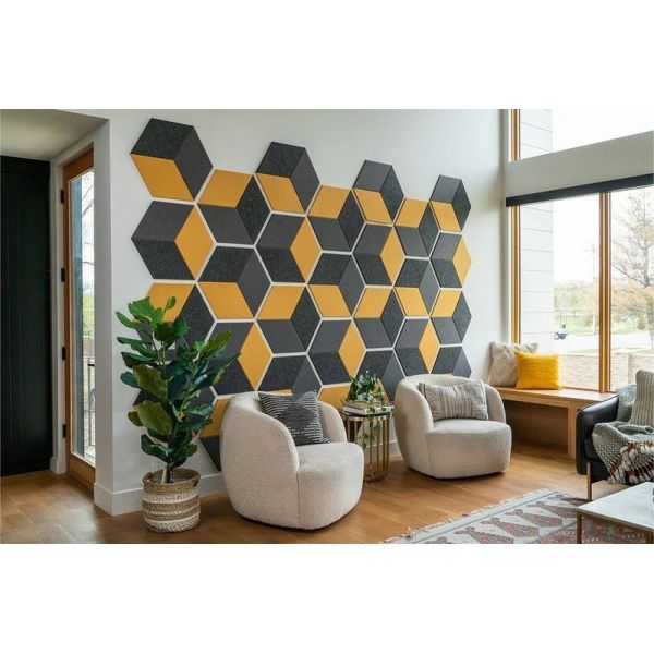 Wall Decoration Hexagon Acoustic Panels 25x30cm Sound Absorption