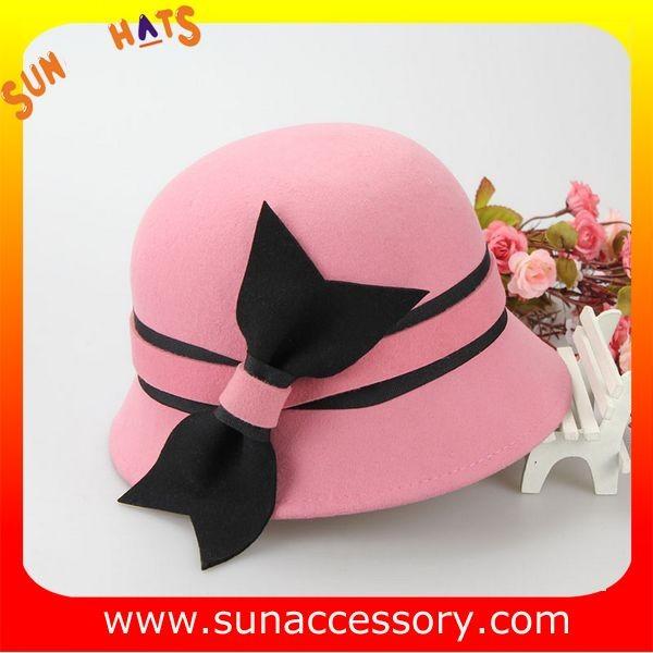 Vintage hot sale cloche hats wholesale for ladies,100% Australia wool felt hats factory